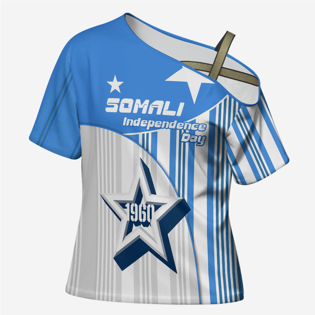 Somalia Independence Day 1960 Cross Shoulder Shirt Somali Coat Of Arms Star - Land Of The Brave