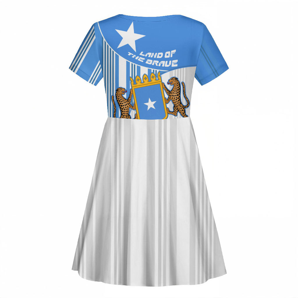 Somalia Independence Day 1960 Kid Short Sleeve Dress Somali Coat Of Arms Star - Land Of The Brave