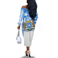 Somalia Independence Day 1960 Off The Shoulder Long Sleeve Dress Somali Coat Of Arms Star - Land Of The Brave