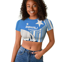 Somalia Independence Day 1960 Raglan Cropped T shirt Somali Coat Of Arms Star - Land Of The Brave
