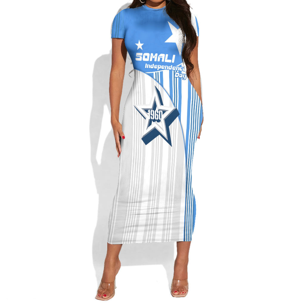 Somalia Independence Day 1960 Short Sleeve Bodycon Dress Somali Coat Of Arms Star - Land Of The Brave