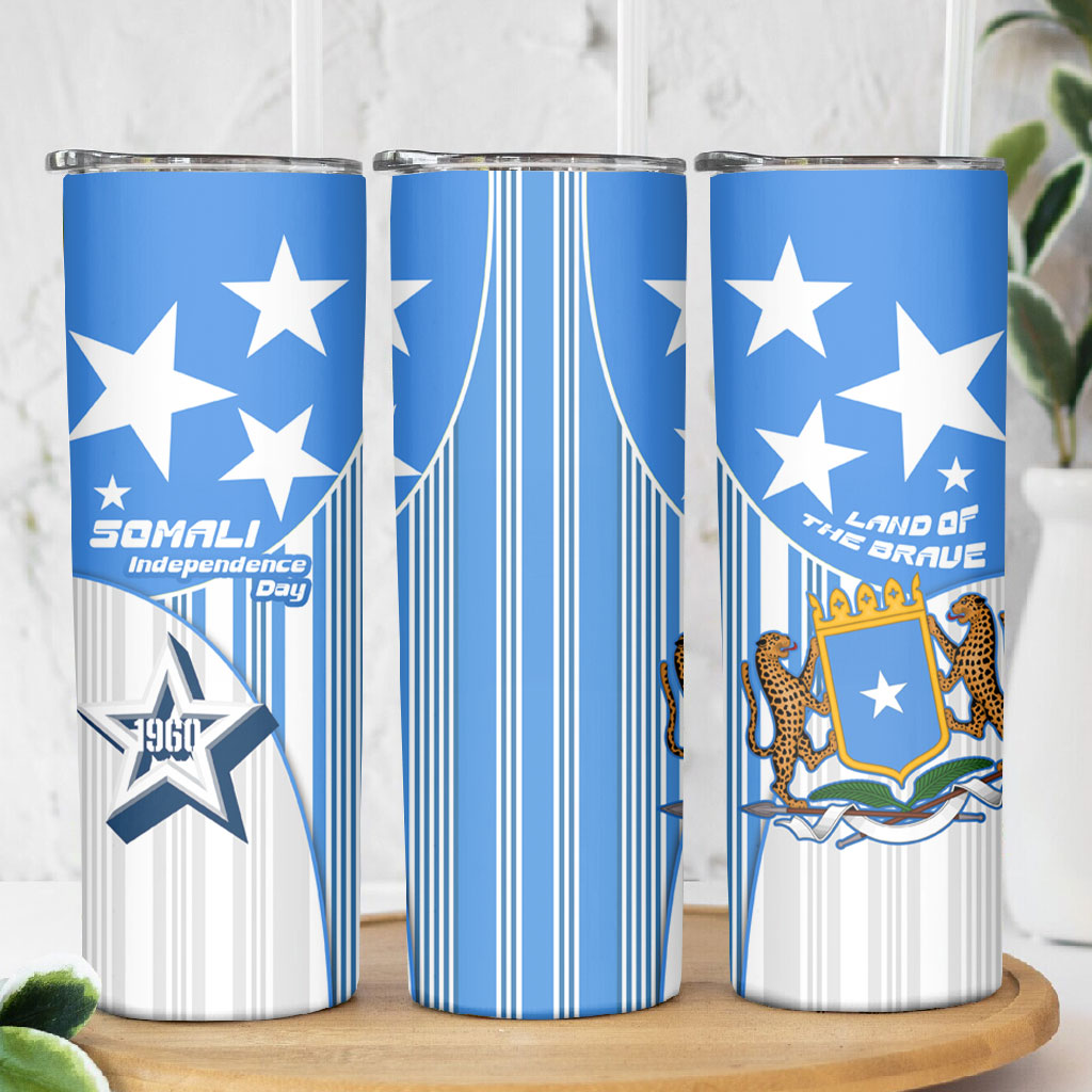 Somalia Independence Day 1960 Skinny Tumbler Somali Coat Of Arms Star - Land Of The Brave
