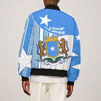 Somalia Independence Day 1960 Sleeve Zip Bomber Jacket Somali Coat Of Arms Star - Land Of The Brave