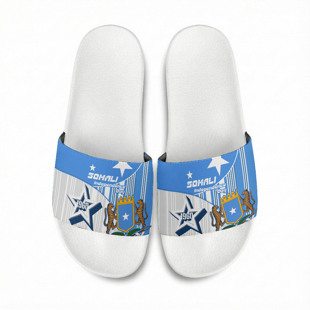 Somalia Independence Day 1960 Slide Sandals Somali Coat Of Arms Star - Land Of The Brave