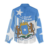 Somalia Independence Day 1960 Women Casual Shirt Somali Coat Of Arms Star - Land Of The Brave