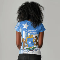 Somalia Independence Day 1960 Women V-Neck T-Shirt Somali Coat Of Arms Star - Land Of The Brave