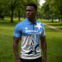 Somalia Independence Day 1960 Zipper Polo Shirt Somali Coat Of Arms Star - Land Of The Brave