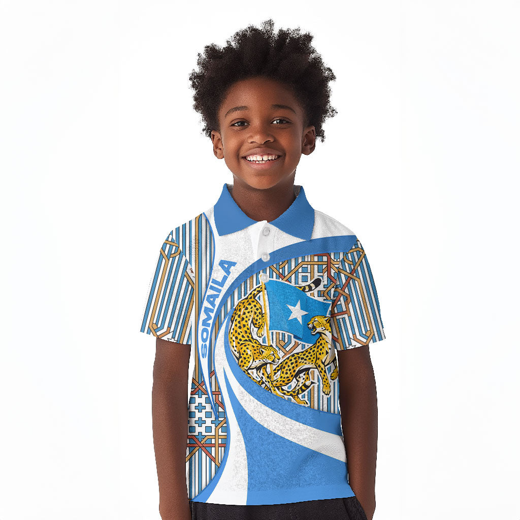 Somalia Freedom Independence Kid Polo Shirt Leopard Flag Power Fist