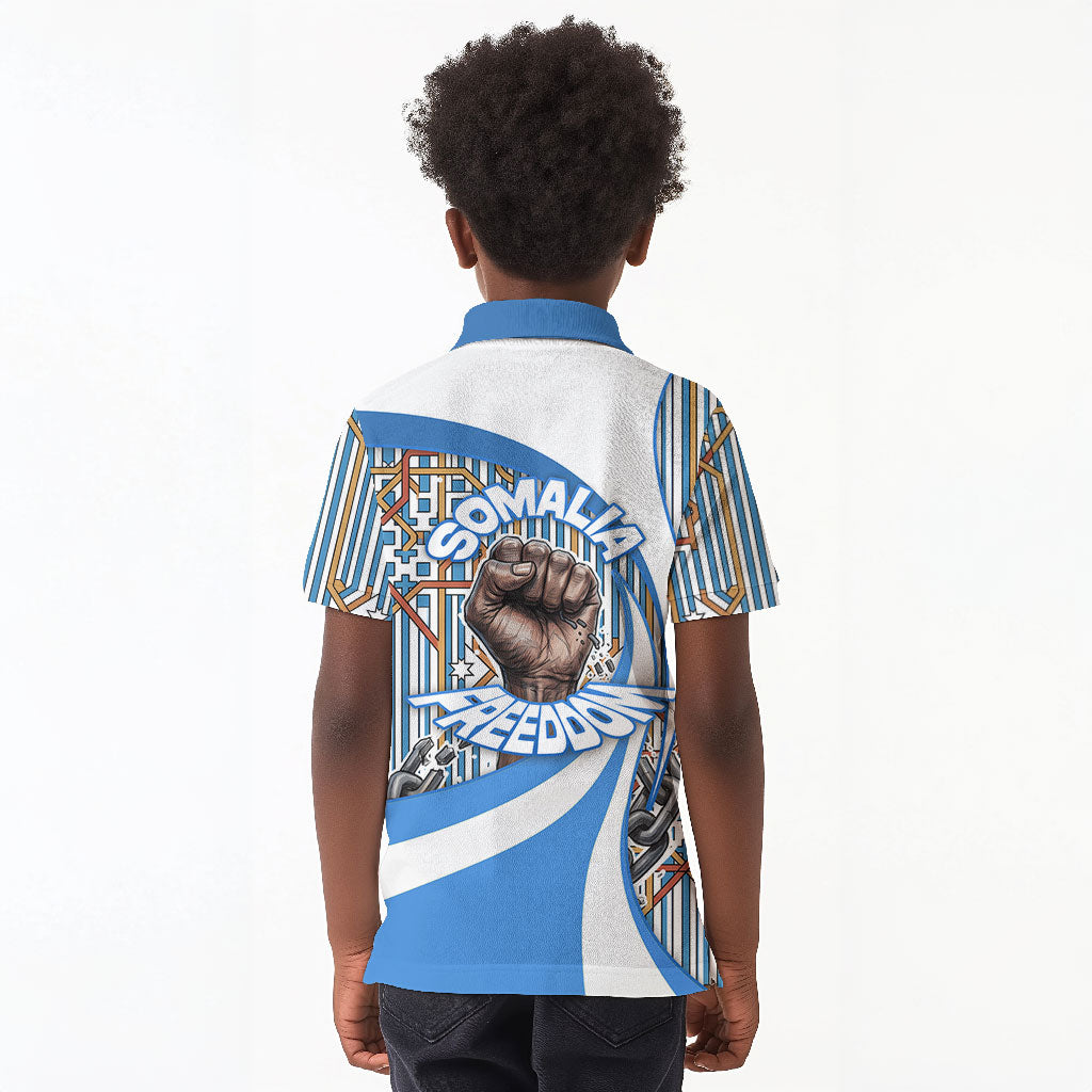 Somalia Freedom Independence Kid Polo Shirt Leopard Flag Power Fist