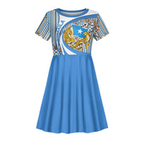 Somalia Freedom Independence Kid Short Sleeve Dress Leopard Flag Power Fist