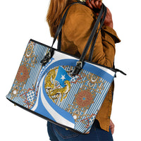 Somalia Freedom Independence Leather Tote Bag Leopard Flag Power Fist