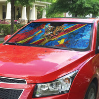 DR Congo Patrice Lumumba Football Victory Auto Sun Shade African Pride Leopard And Flag