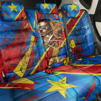 DR Congo Patrice Lumumba Football Victory Back Car Seat Cover African Pride Leopard And Flag