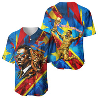 DR Congo Patrice Lumumba Football Victory Baseball Jersey African Pride Leopard And Flag