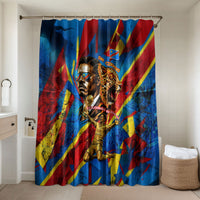 DR Congo Patrice Lumumba Football Victory Bathroom Set African Pride Leopard And Flag