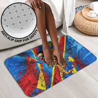 DR Congo Patrice Lumumba Football Victory Bathroom Set African Pride Leopard And Flag