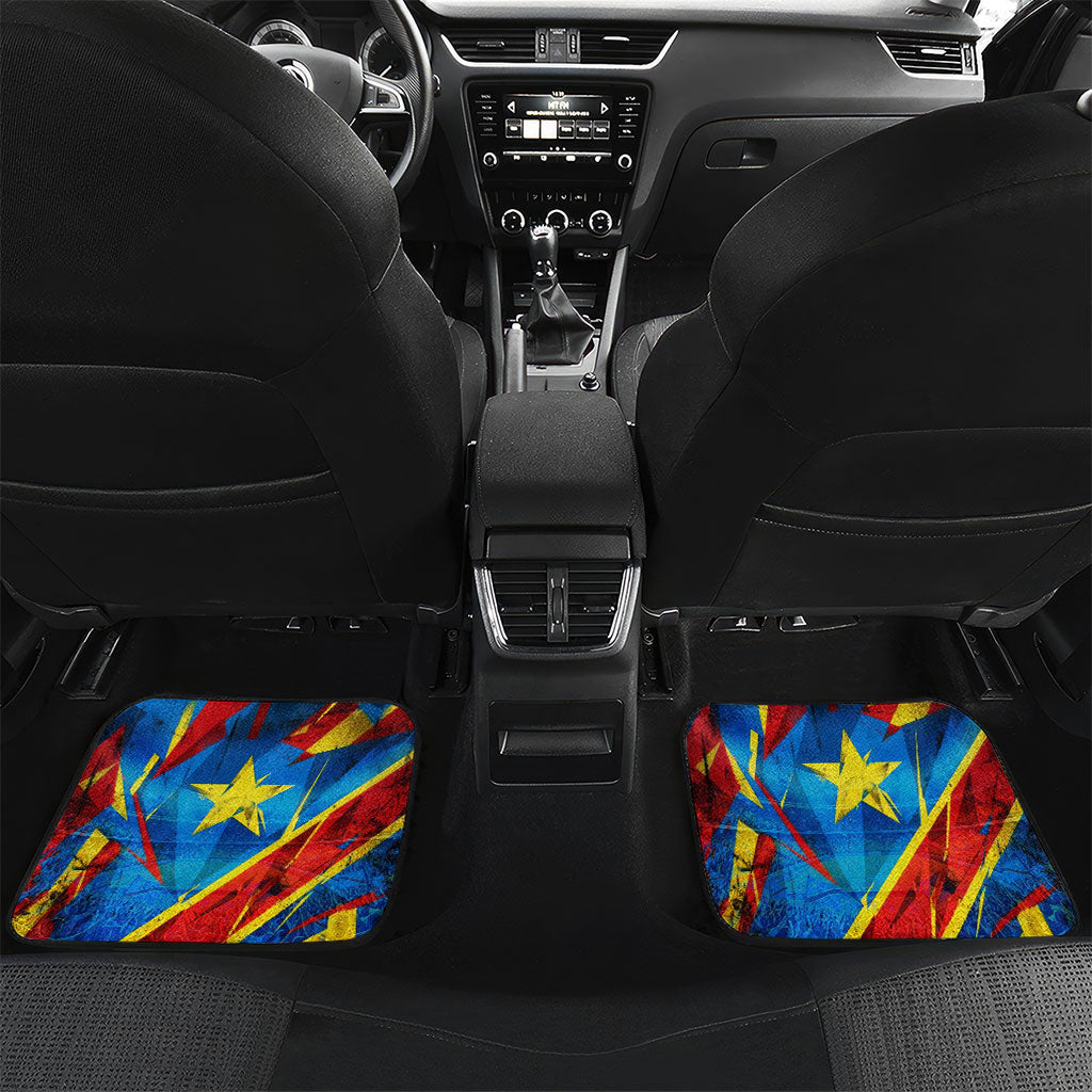 DR Congo Patrice Lumumba Football Victory Car Mats African Pride Leopard And Flag
