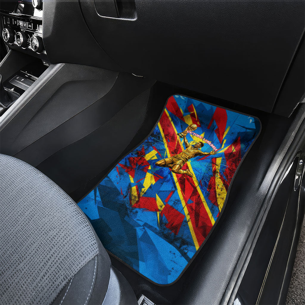 DR Congo Patrice Lumumba Football Victory Car Mats African Pride Leopard And Flag