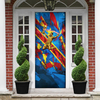 DR Congo Patrice Lumumba Football Victory Door Cover African Pride Leopard And Flag