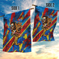 DR Congo Patrice Lumumba Football Victory Garden Flag African Pride Leopard And Flag