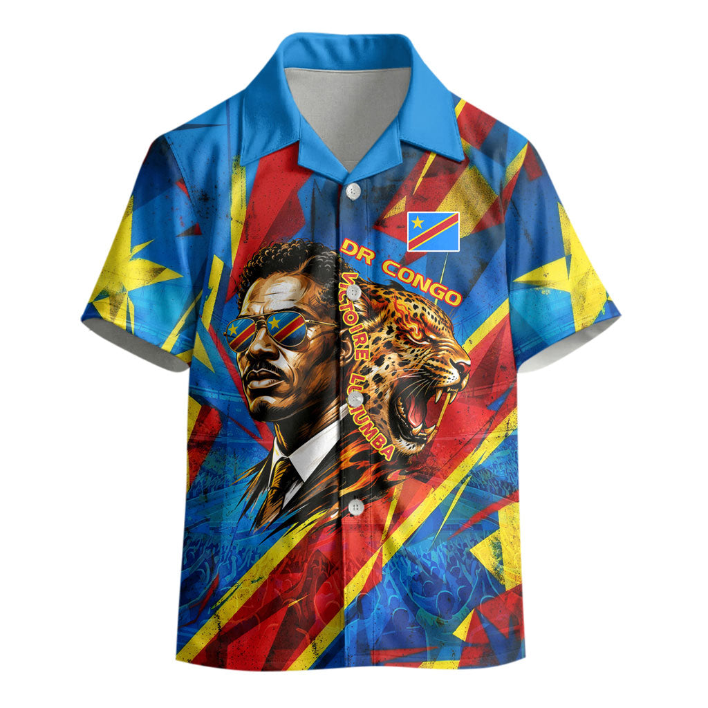 DR Congo Patrice Lumumba Football Victory Kid Hawaiian Shirt African Pride Leopard And Flag