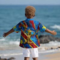 DR Congo Patrice Lumumba Football Victory Kid Hawaiian Shirt African Pride Leopard And Flag