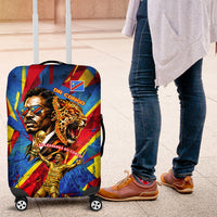 DR Congo Patrice Lumumba Football Victory Luggage Cover African Pride Leopard And Flag
