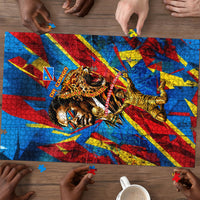 DR Congo Patrice Lumumba Football Victory Puzzle African Pride Leopard And Flag