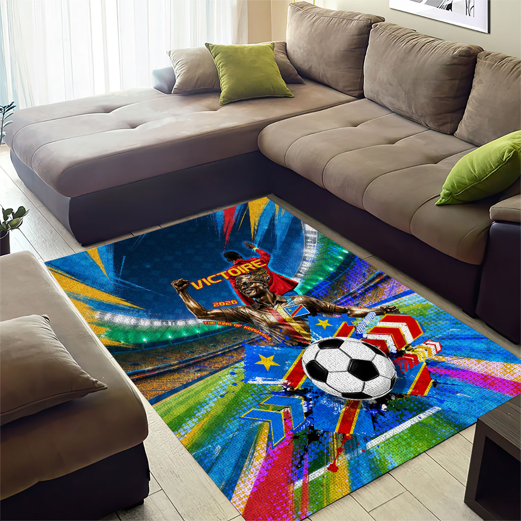 DR Congo Patrice Lumumba Area Rug Kinshasa Stadium Flag - King Of Kinshasa Football