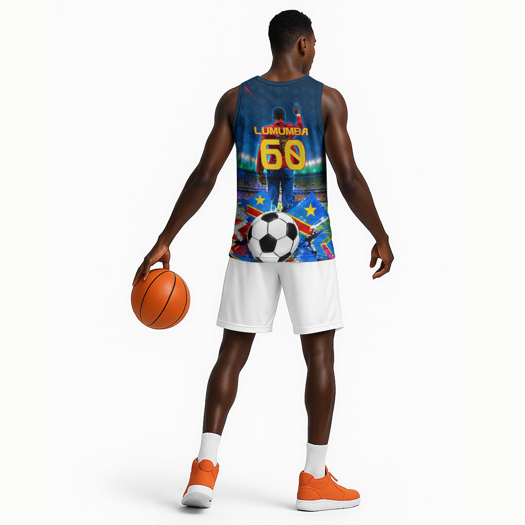 DR Congo Patrice Lumumba Basketball Jersey Kinshasa Stadium Flag - King Of Kinshasa Football