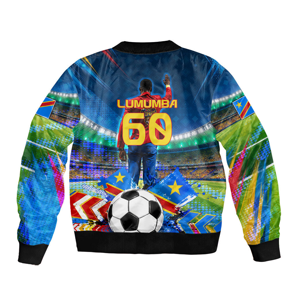 DR Congo Patrice Lumumba Bomber Jacket Kinshasa Stadium Flag - King Of Kinshasa Football