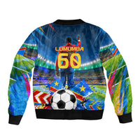 DR Congo Patrice Lumumba Bomber Jacket Kinshasa Stadium Flag - King Of Kinshasa Football