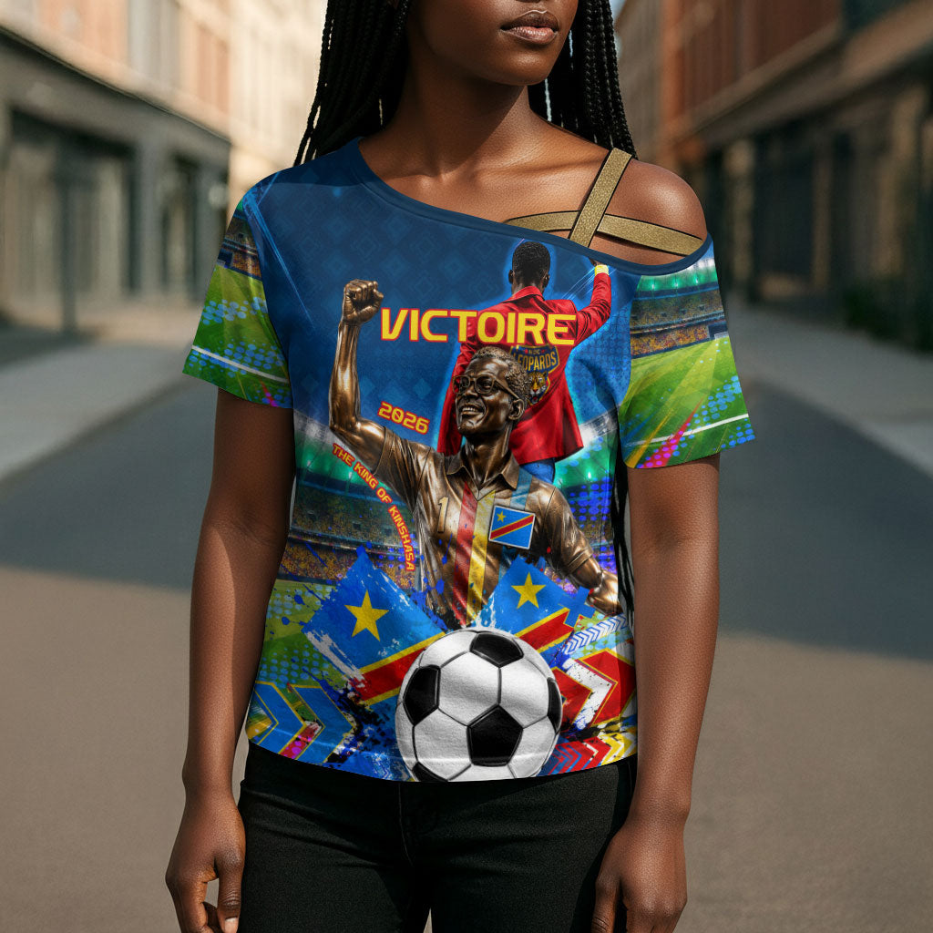 DR Congo Patrice Lumumba Cross Shoulder Shirt Kinshasa Stadium Flag - King Of Kinshasa Football