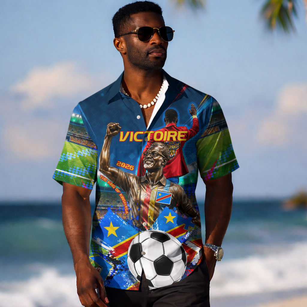 DR Congo Patrice Lumumba Hawaiian Shirt Kinshasa Stadium Flag - King Of Kinshasa Football