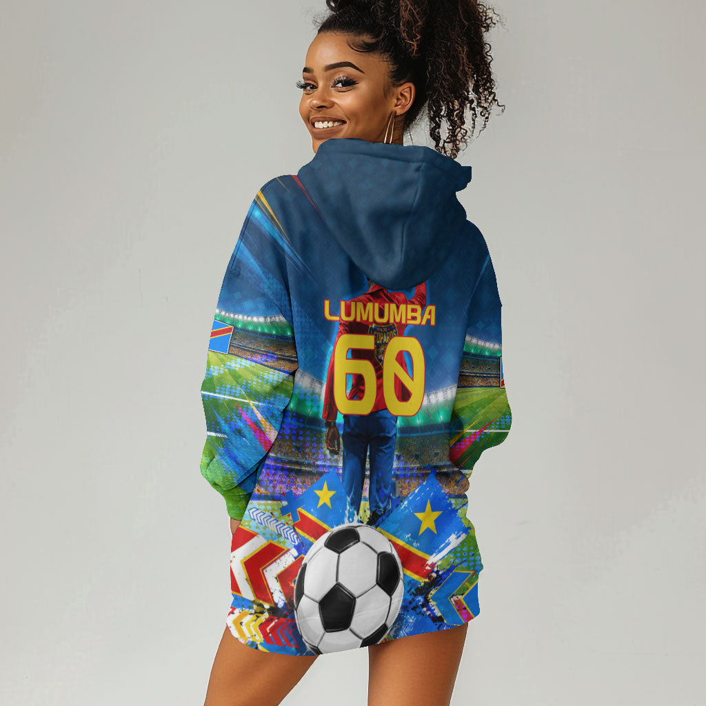 DR Congo Patrice Lumumba Hoodie Dress Kinshasa Stadium Flag - King Of Kinshasa Football