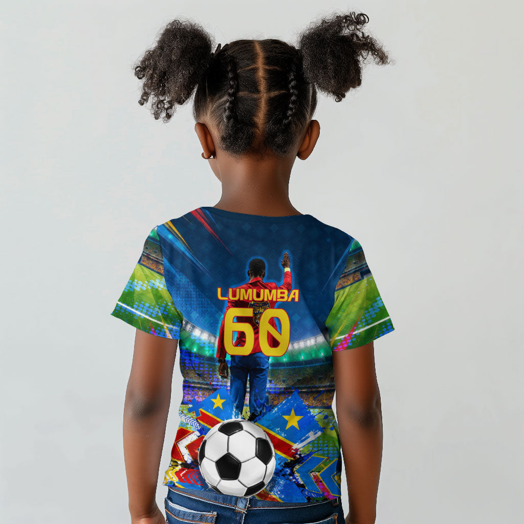 DR Congo Patrice Lumumba Kid T shirt Kinshasa Stadium Flag - King Of Kinshasa Football