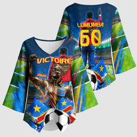 DR Congo Patrice Lumumba Kimono Sleeve Blouse Kinshasa Stadium Flag - King Of Kinshasa Football