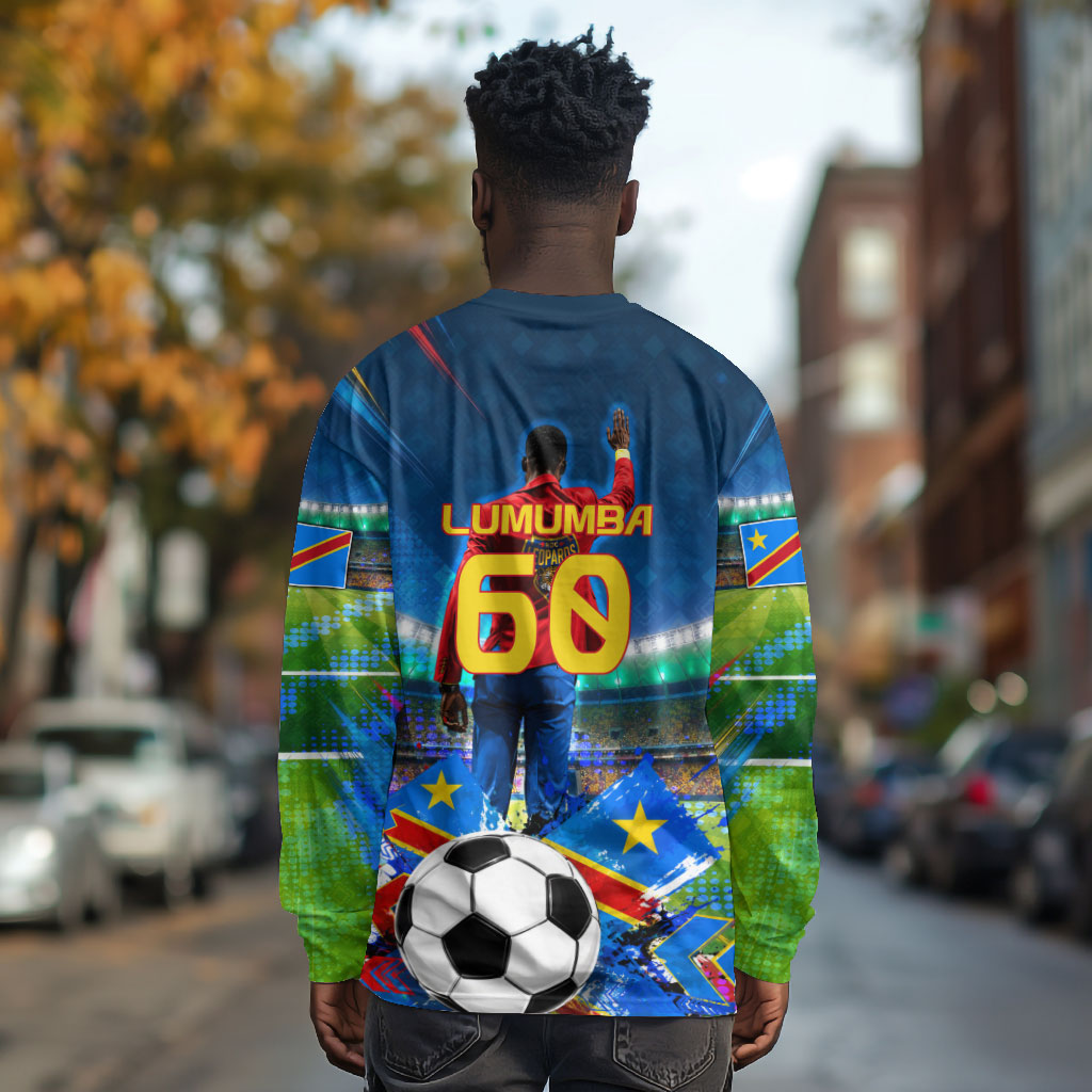 DR Congo Patrice Lumumba Long Sleeve Shirt Kinshasa Stadium Flag - King Of Kinshasa Football