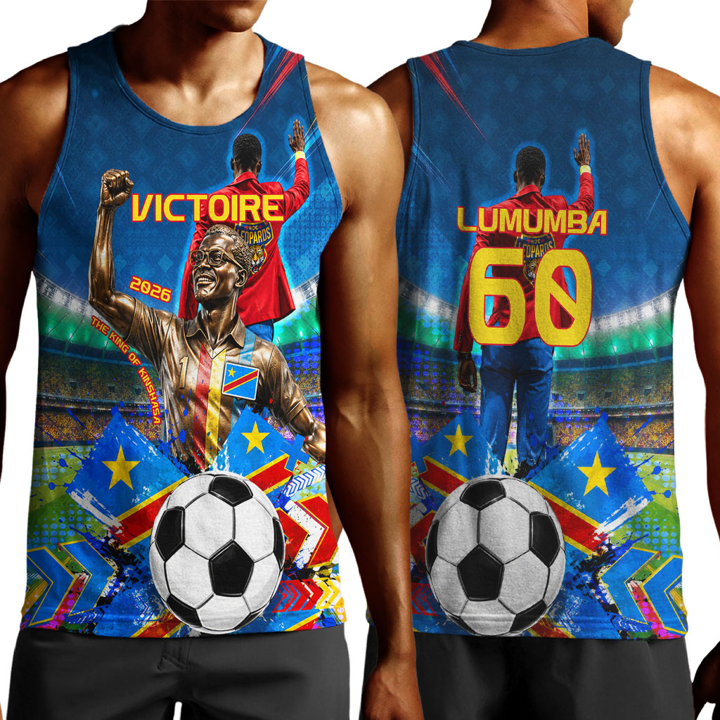 DR Congo Patrice Lumumba Men Tank Top Kinshasa Stadium Flag - King Of Kinshasa Football