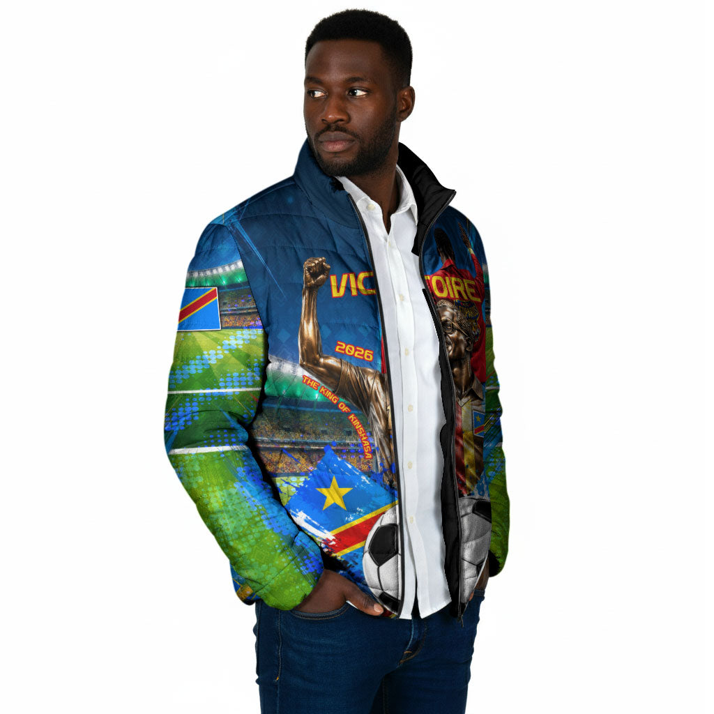 DR Congo Patrice Lumumba Padded Jacket Kinshasa Stadium Flag - King Of Kinshasa Football