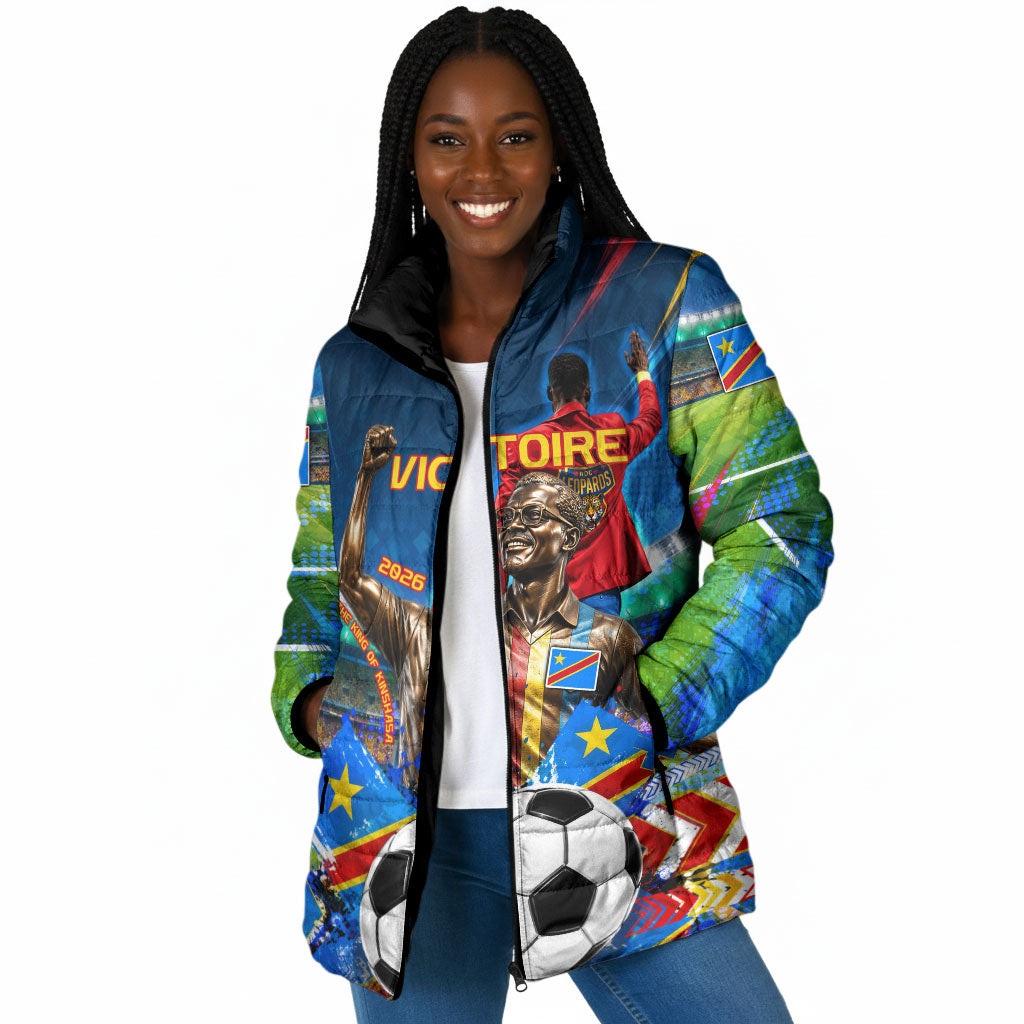 DR Congo Patrice Lumumba Padded Jacket Kinshasa Stadium Flag - King Of Kinshasa Football