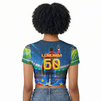 DR Congo Patrice Lumumba Raglan Cropped T shirt Kinshasa Stadium Flag - King Of Kinshasa Football