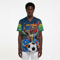 DR Congo Patrice Lumumba Scrub Top Kinshasa Stadium Flag - King Of Kinshasa Football