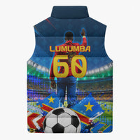 DR Congo Patrice Lumumba Sleeveless Puffer Jacket Kinshasa Stadium Flag - King Of Kinshasa Football