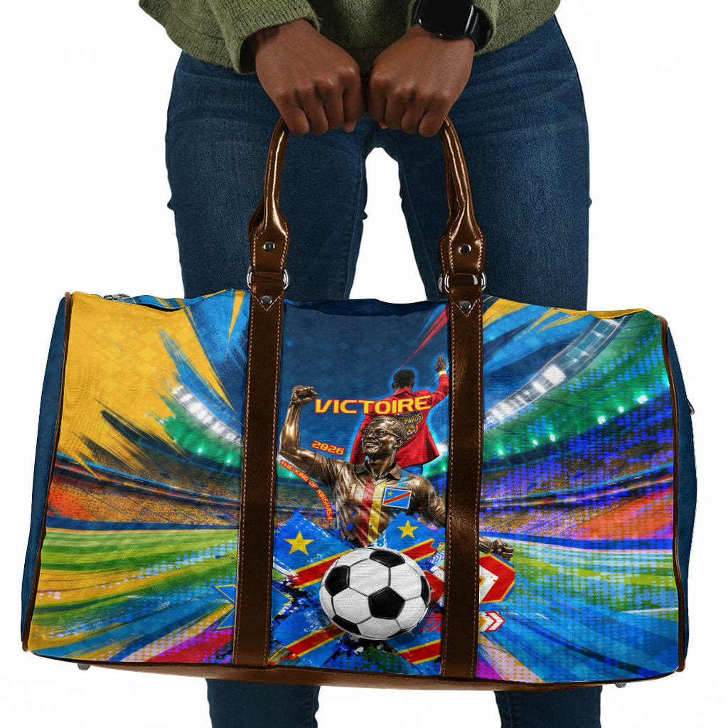 DR Congo Patrice Lumumba Travel Bag Kinshasa Stadium Flag - King Of Kinshasa Football