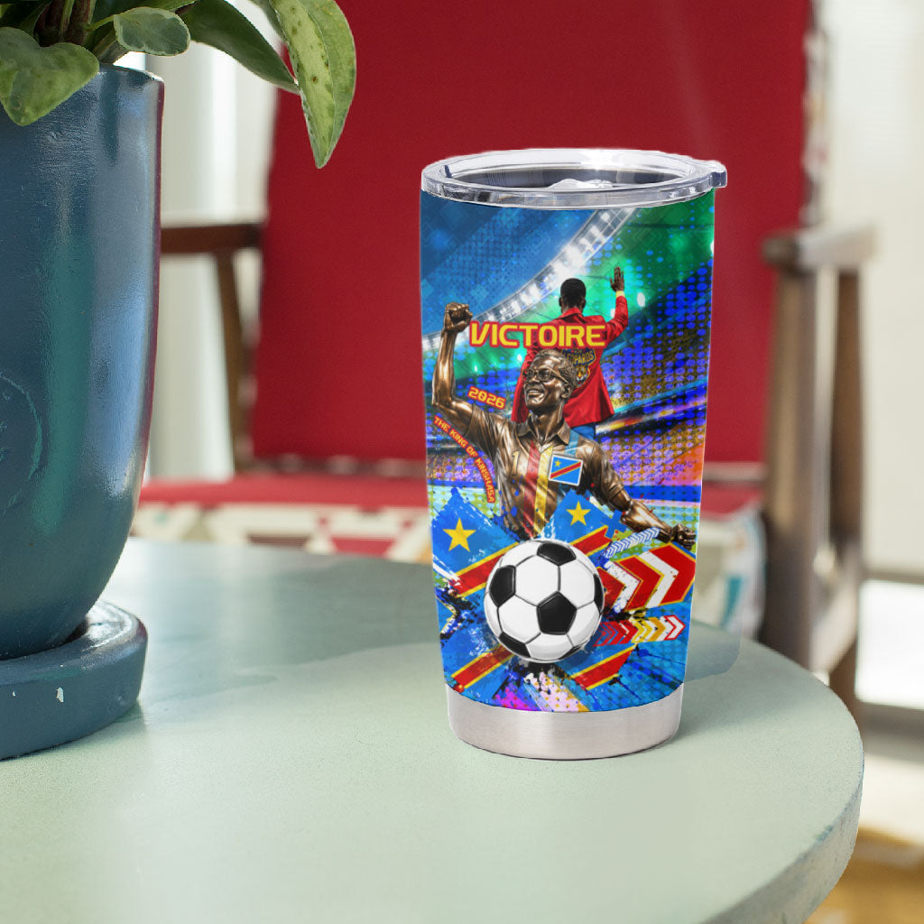 DR Congo Patrice Lumumba Tumbler Cup Kinshasa Stadium Flag - King Of Kinshasa Football