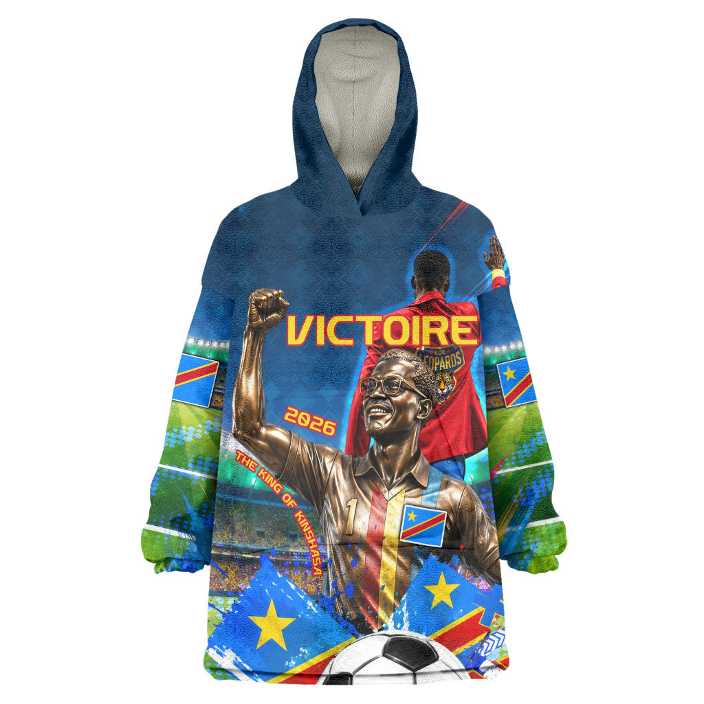 DR Congo Patrice Lumumba Wearable Blanket Hoodie Kinshasa Stadium Flag - King Of Kinshasa Football