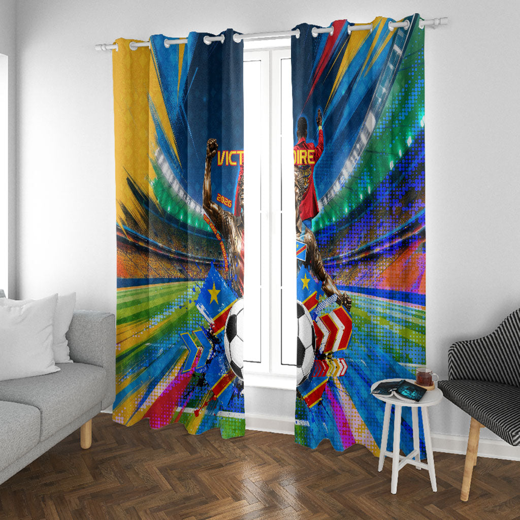DR Congo Patrice Lumumba Window Curtain Kinshasa Stadium Flag - King Of Kinshasa Football