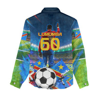 DR Congo Patrice Lumumba Women Casual Shirt Kinshasa Stadium Flag - King Of Kinshasa Football