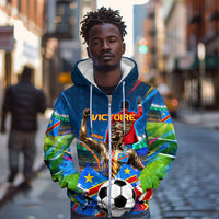 DR Congo Patrice Lumumba Zip Hoodie Kinshasa Stadium Flag - King Of Kinshasa Football